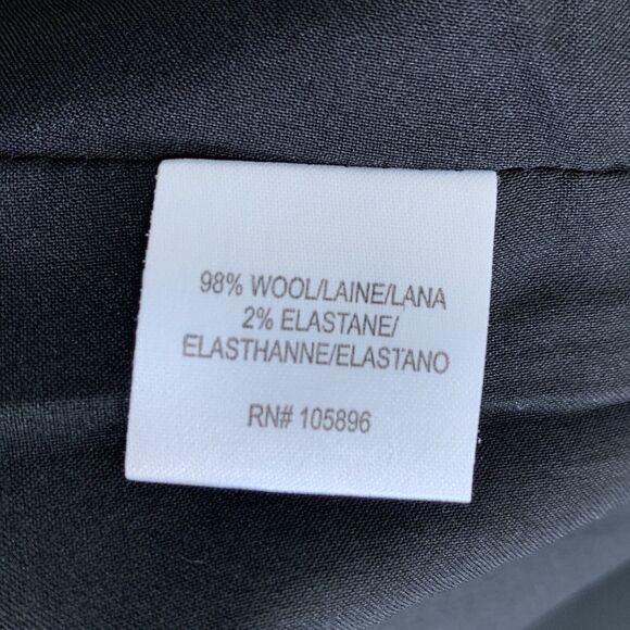 Worth Wool Ruffle Blazer Jacket Black Ruffle Hem Pockets Lined Cropped Womens 4 - Picture 8 of 8